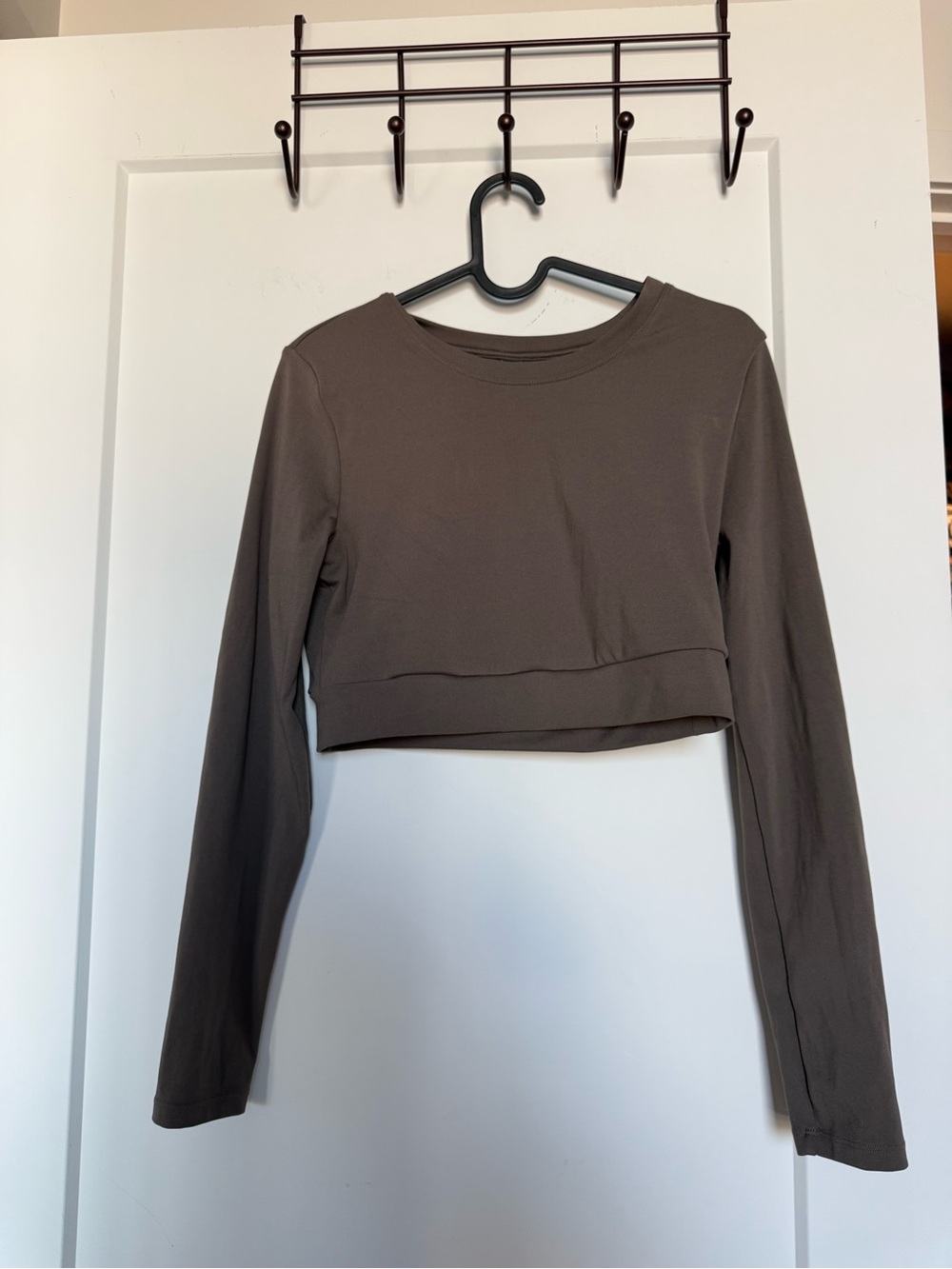 Joe Fresh Brown Cropped Long-Sleeve Top